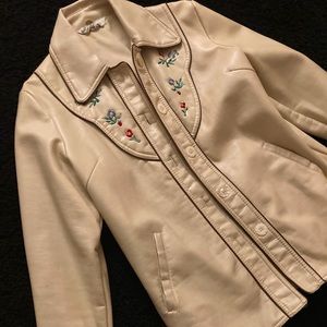 Vintage embroidered western leather jacket